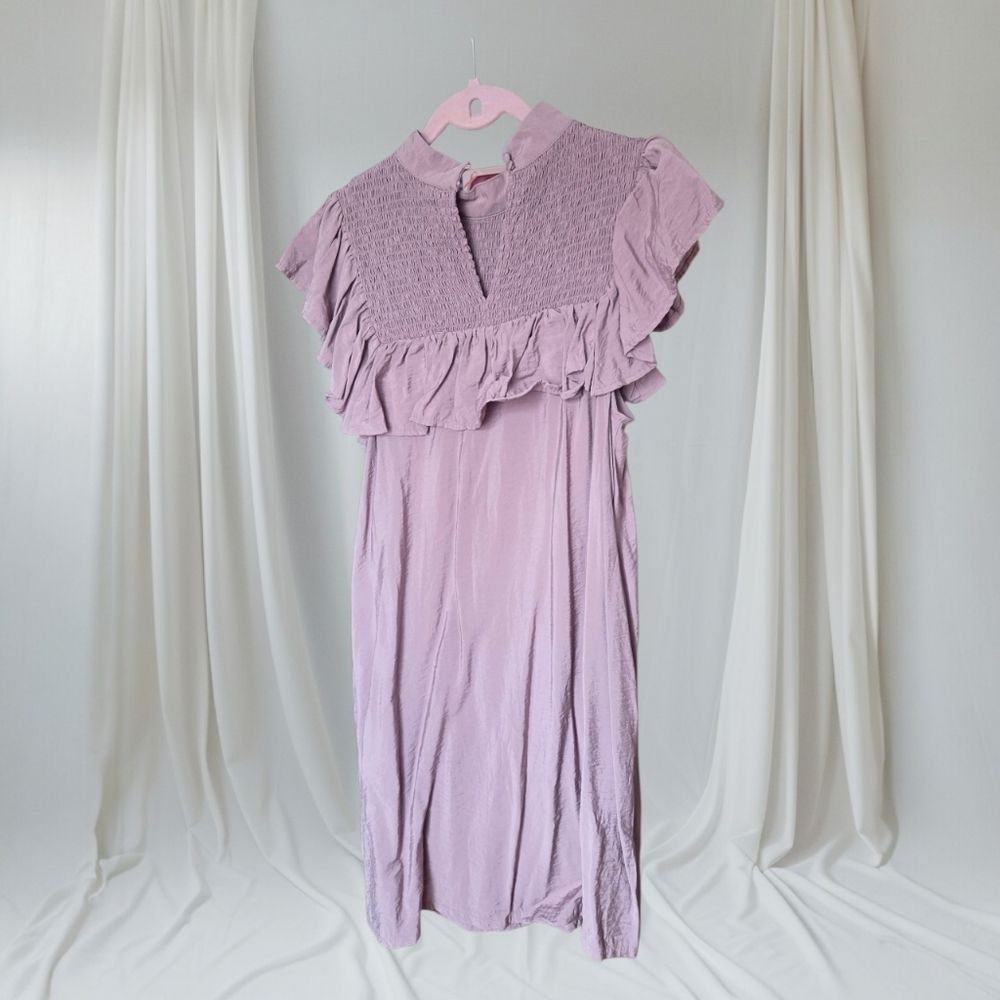 a new day Lilac Smocked Ruffle Midi Dress - Picture 2 of 3